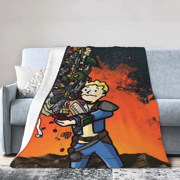 Fallout Game Flannel Throw Blanket Super Soft Sofa Blanket Thickening Plush Fuzzy Cozy Warm Soft Blanket for Bed Couch Sofa,Kids Boys and Girls Gifts 40"X50"