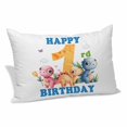 thumbnail image 2 of Happy 1rd Birthday Pillow Covers 12"x20", Cartoon Cute Pink Yellow Blue Dinosaurs Floral Soft Brushed Microfiber Breathable Throw Pillow Covers, Pillowcase with Zipper for Couch Sofa Bedroom, 2 of 9