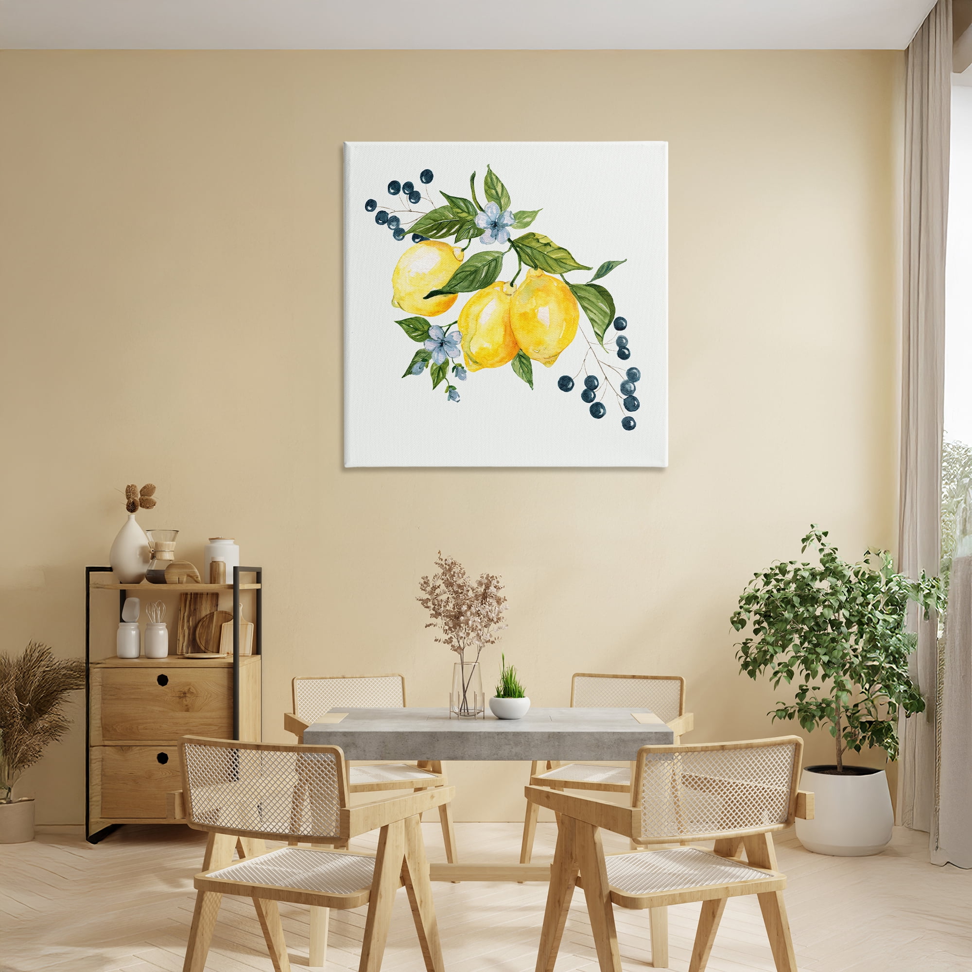 Stupell Industries Lemons with Blossoms & Berries Canvas Wall Art, design by Livi Finn
