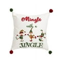 thumbnail image 2 of Rizzy Home Holiday Ivory/Multicolor Sentiment - "Mingle With A Jingle" Cotton 20"x20" Poly Filled Decorative Throw Pillow, 2 of 5