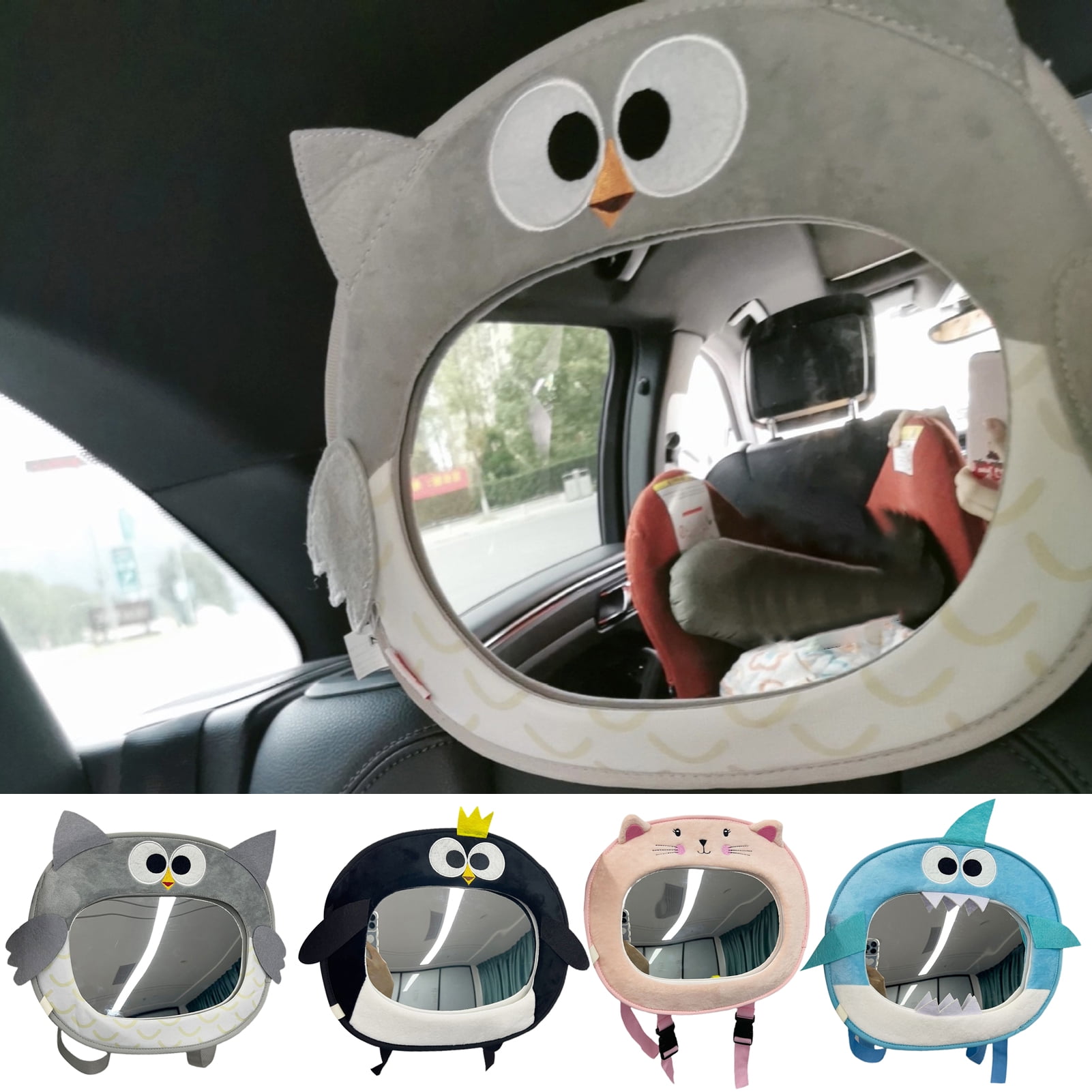 Yesbay Baby Seat Mirror Reflective Large Vision Acrylic Cartoon Safety
