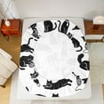 thumbnail image 5 of Homewish Funny Cat Kitten Full Size Sheets for Kids, White Black Cartoon Bed Sheets, Kawaii Animal Theme Sheet Sets, Super Cozy Room Decor, 4-Piece, 5 of 7