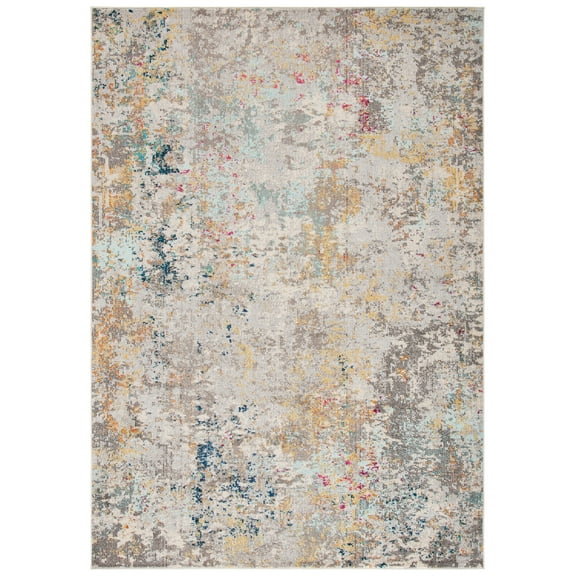 SAFAVIEH Madison Nita Vintage Floral Area Rug, Grey/Gold, 4' x 6'