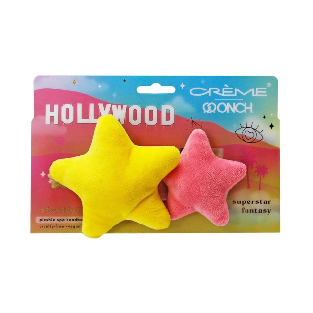The Crme Shop X Onch X Hollywood - Diadema de felpa para spa para lavar la cara, cuidado de la piel, diademas para mujeres (Superstar Fantasy)