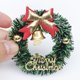 thumbnail image 5 of Corona de casa de muñecas Hesroicy con campana, modelo de árbol de Navidad en miniatura de plástico simulado, decoración de festival para niños, 5 of 8