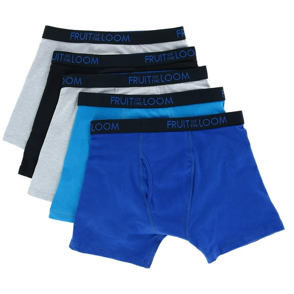 Fruit of the Loom Boy's Breathable Mesh Boxer Briefs Underwear (5 Pair Pack)