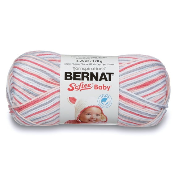 Bernat Softee Baby Variegates Yarn (120G/4.2Oz), Princess Pebbles Ombre