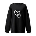 thumbnail image 3 of pimelu Valentine's Day Sweatshirt for Women Womens Oversized Sweatshirts Ladies Girls Fashion Heart Graphics Print Pullover Tops Spring Loose Long Sleeve Crewneck Sweatshirt Sweater, 3 of 3