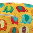 thumbnail image 3 of Jungle Pouf Cover with Zipper, Elephants Ornate Details Cartoon Jungle Mammal Thailand Zoo Animal, Soft Decorative Fabric Unstuffed Case, 30" W X 17.3" L, Multicolor, by Ambesonne, 3 of 5