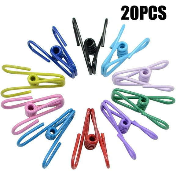 20 Pack Assorted Chip Bag Clips Utility, Chip Clips - PVC 2 Inch Coated Colorful Sealer for Sealing Food - Paper Holder, Clothesline Clip for Laundry Hanging, Kitchen Bags, Multipurpose Clothes Pins