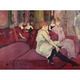 thumbnail image 2 of de Toulouse-Lautrec, Henri  18x15 White Modern Wood Framed Museum Art Print Titled - In the Salon at the Rue des Moulins, 2 of 4