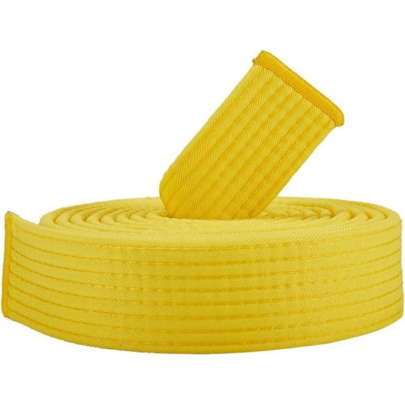 Yellow Taekwondo Belt Polyester Martial Arts Belt Judo Karate TKD Aikido Uniform Belt with Ranking Long Soft Universal Fit Belts Jiu Jitsu for Men Women Adult Perfomance Accessories 9.18ft