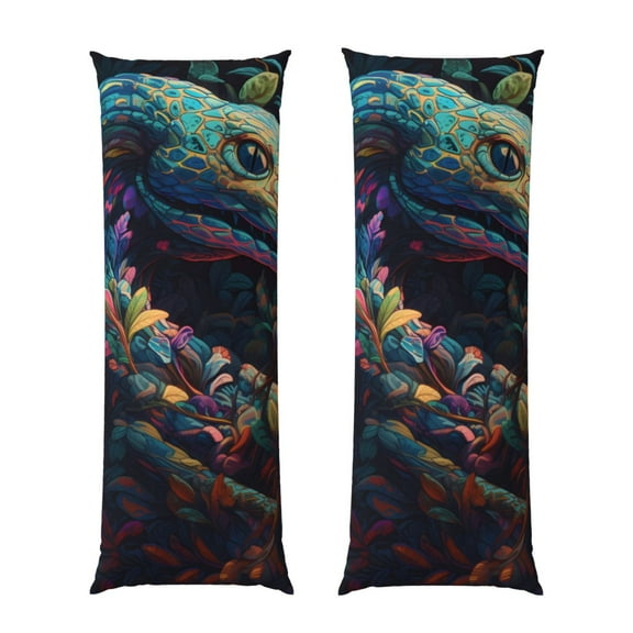 Naloa Colorful Patterned Snake Super Soft 20x60 Body Pillow Case,Long Side Hidden Zipper（PILLOWS ARE NOT INCLUDED）