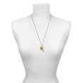 thumbnail image 3 of Delight Jewelry Goldtone Large Disc Letter - C - 3/4'' Silvertone Be Strong and Courageous Bar Charm Necklace, 23", 3 of 4