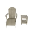 thumbnail image 3 of WestinTrends Tuscany 3-Piece HIPS Outdoor Folding Adirondack Seashell Chair With Folding Ottoman And Side Table, Weathered Gray, 3 of 5