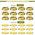 thumbnail image 4 of 24 PCS Regular Mouth Canning Lids, 70MM Mason Jar Lids & Rings for Ball Mason Jars, Split-Type Leakproof Storage Can Covers Caps (Includes Lid and Band, Gold), 4 of 7