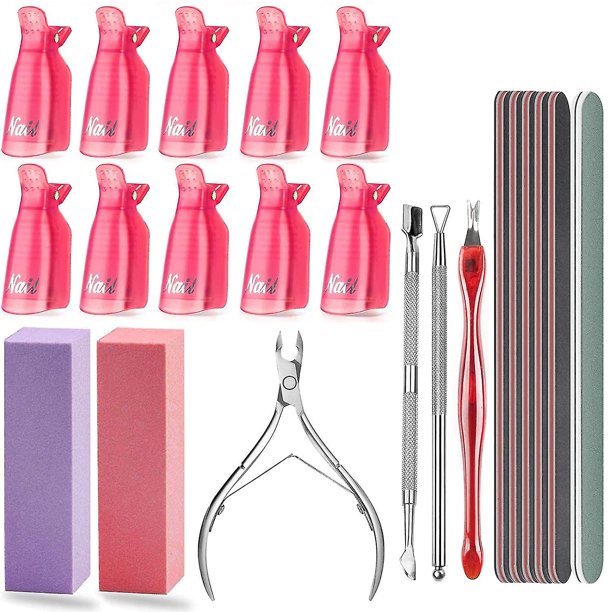 Kit de herramientas para quitar esmalte de u?as, raspador pelador de cutículas triangular, empujador de cutículas, pinza para cutículas, cortacutículas, Nail Po ZefeiWu 8390614030541