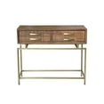 thumbnail image 4 of Goldbust Solid Wood Console Table in Natural with Brass-Finished Iron Base, 4 of 4