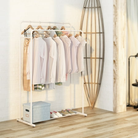 Rackaphile Heavy Duty Double Rod Clothing Garment Rack