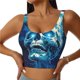 thumbnail image 1 of Fotbe Abstract Blue Skull Sujetador Deportivo Largo sin Aros para Mujer con Almohadillas y Soporte Medio, Transpirable y Absorbente, Camiseta Tipo Chaleco o Tank Top-X-Large, 1 of 8