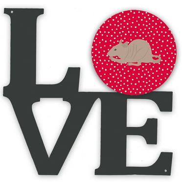 Fuzz Rat Love Metal Wall Artwork LOVE Red