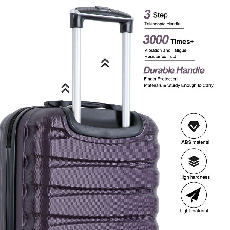 Tripcomp Hardshell Luggage Set,Carry-on,Lightweight Suitcase Set of 3Piece  with Spinner Wheels,TSA Lock,20inch/24inch/28inch(Purple)