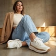 thumbnail image 3 of Cushionaire Score Platform Sneakers for Women, Lightweight Tennis Shoes with Adjustable Laces and Memory Foam, Wide Widths Available, 3 of 16