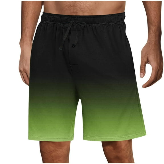 Men's Gradient Summer Shorts - Elastic Drawstring Waist | Casual Stretch Shorts for Home, Sleep & Everyday Comfort