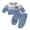 Style1:Blue, variant on AceBaby Kids Boys Fall 2Pcs Outfit Sets for 3M-5Y, Contrast Color and Stripes Tops with Pants Toddler Clothes for Casual Daily