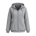 thumbnail image 6 of Xdegoge Womens Zip Up Hoodies Casual Long Sleeve Athletic Drawstring Fleece Relaxed Fit Workout Track Jackets with Pockets for Running Activewear, 6 of 8