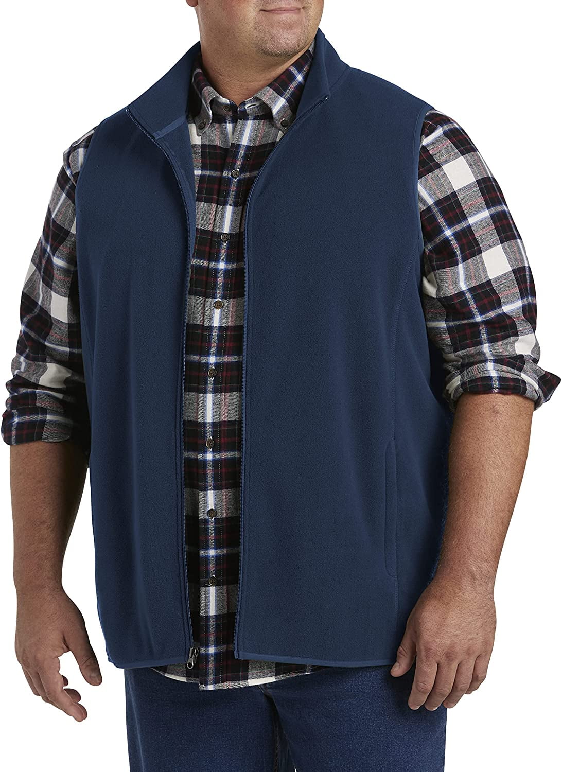 Charmant Succesvol lade Big and Tall Essentials by DXL Men's Full-Zip Polar Fleece Vest, Navy, 2XLT  - Walmart.com