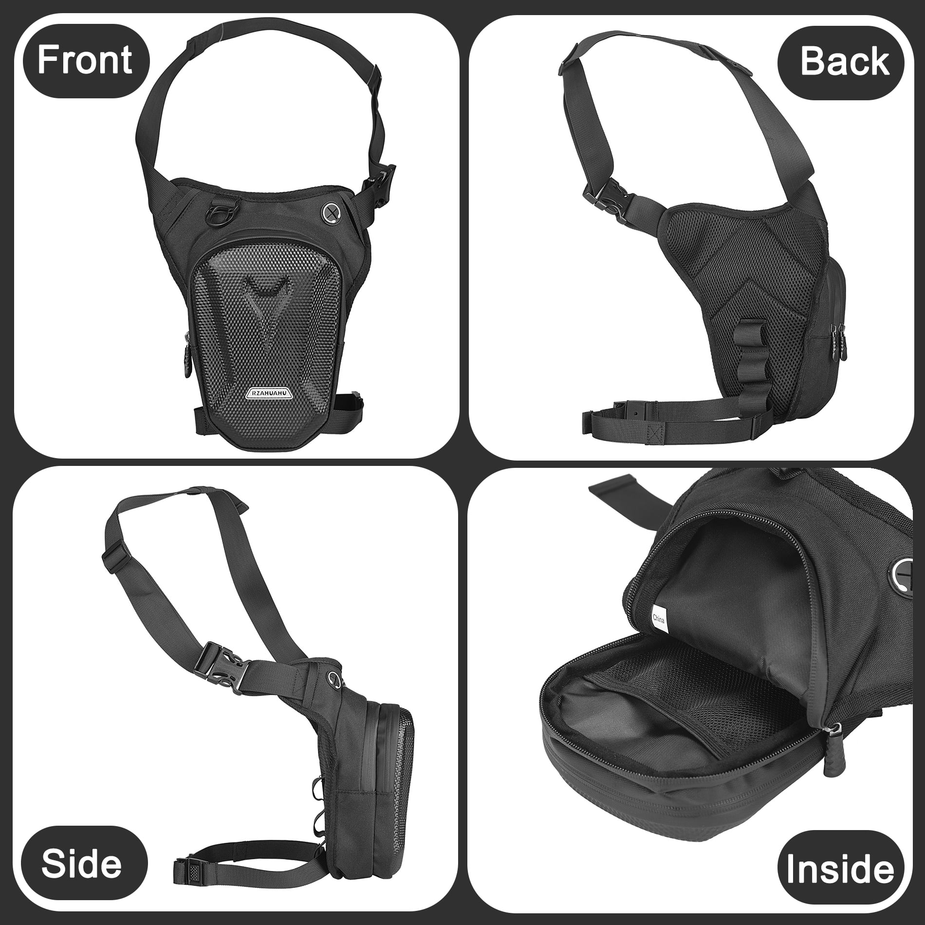 Motorcycle Waist Pack,Drop Leg Bag,Motorcycle Hiking Waist Pack for Men Women EVA Hard Shell Waterproof Waist Bag Fanny Pack for Men Women Bike Riding Hiking Cycling