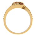 thumbnail image 4 of 0.45 ct Brilliant Round Cut Natural Garnet 14K Yellow Gold Solitaire with Accents Engagement Bridal Wedding Ring Band Set size 4, 4 of 7