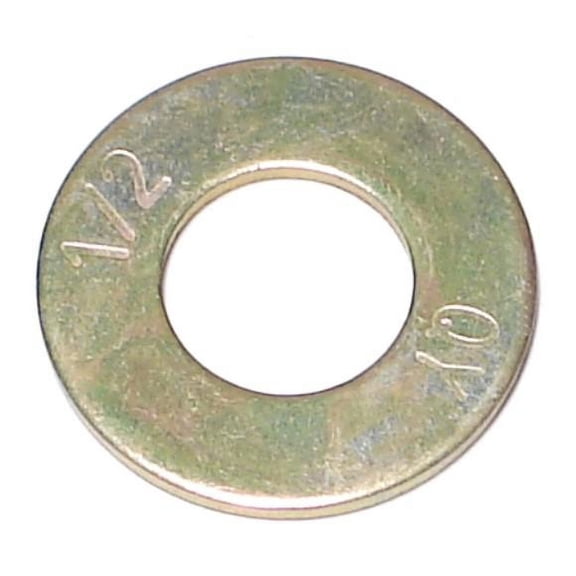 1/2" x 17/32" x 1-1/16" Zinc Plated Grade 8 Steel SAE Flat Washers FLWSRS-078