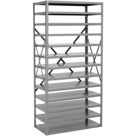 Open Bin Shelving without Bins, 13 Shelves, 36x12x73