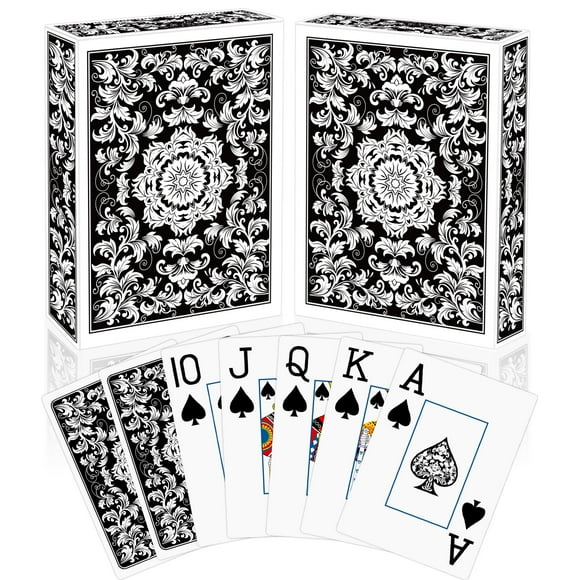 Naipes Baraja de cartas Paquete de 2 cartas de póquer Juego profesional Índice gigante Cartas de juego con impresión grande para adultos Personas mayores Juegos de cartas para juegos familiares Fiesta