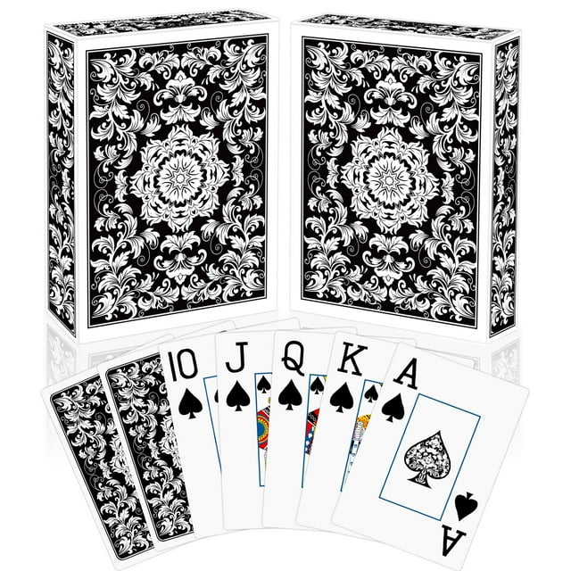 Naipes Baraja de cartas Paquete de 2 cartas de póquer Juego profesional Índice gigante Cartas de juego con impresión grande para adultos Personas mayores Juegos de cartas para juegos familiares Fiesta