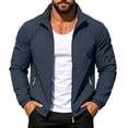thumbnail image 5 of Men's Watertight Jacket Stand Collar Windproof and Waterproof Jacket Windbreaker Zip Up Coat with Pocket, 5 of 7