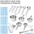 thumbnail image 2 of Measuring Cups and Spoons Set of 18,6 Stainless Steel Measuring Cups & 11 Measuring Spoons,1 Measuring Stick Leveler,kitchen tools for Cooking & Baking, 2 of 9