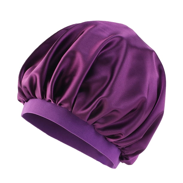 Capó de pelo ancho de ala de bronceado cabeza bufanda tapa de dormir de moda suavidad sombrero turbans cabeza cubierta de pelo envolturas para las mujeres durmiendo púrpura sidaley AP008211-17