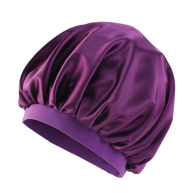Capó de pelo ancho de ala de bronceado cabeza bufanda tapa de dormir de moda suavidad sombrero turbans cabeza cubierta de pelo envolturas para las mujeres durmiendo púrpura Scienceny AP008211-17