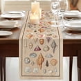 thumbnail image 3 of Table Runners 108 Inches Long Dress Scarves, Retro Ocean Farmhouse Coffee/Dining/Kitchen Table Runner for Living Room, Brown Coastal Shells Conch Underwater 13x108 Inch, 3 of 9