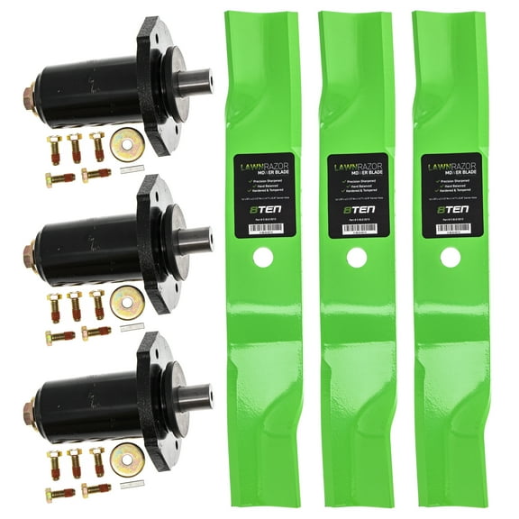 8TEN Spindle High Lift Blade Kit for Ariens Max Zoom 48 59202600 MK1002320