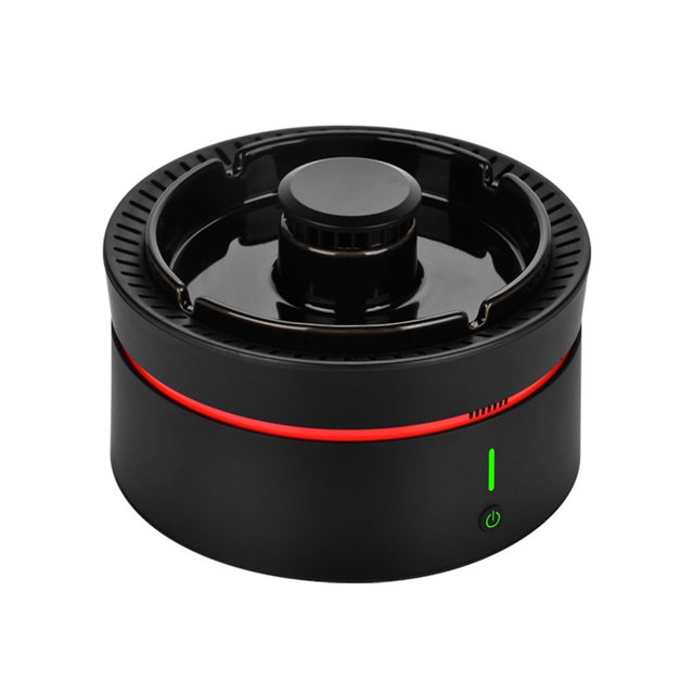 Cenicero inteligenteCenicero purificador multifuncionalMinipurificador de aireinteriorPrevención de humousadoHogarNegro