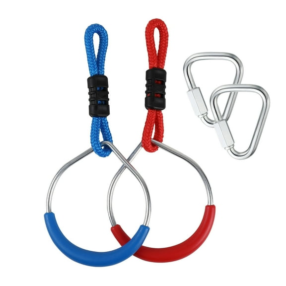 WonkaWoo Rope Rings Accessory Set - 2 Pack Hanging Gymnastics Rings for Child