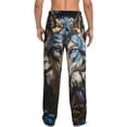 thumbnail image 7 of Salouo Vintage Blue Floral Wolf Print Pajama Pants for Men, Lounge Pants Elastic Waistband Casual Men's sleepwear Loungewear Sleep Pajama Pant -XX-Large, 7 of 7