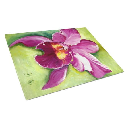 

Carolines Treasures JMK1176LCB Orchid Glass Cutting Board Large 12H x 16W multicolor