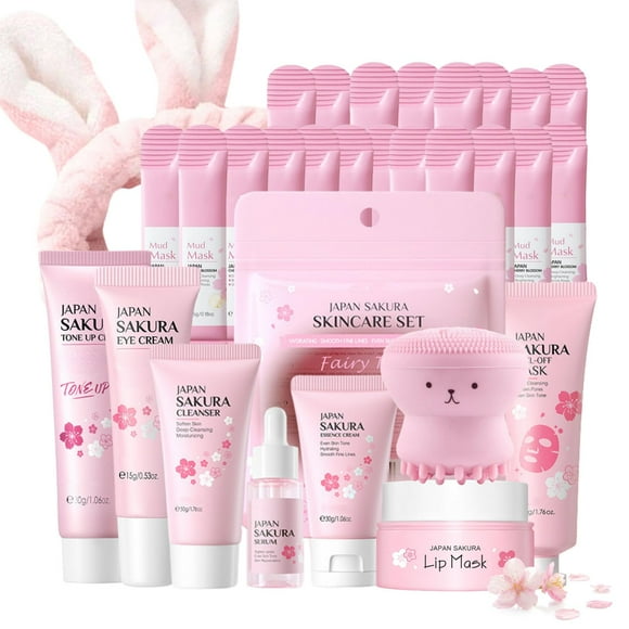 Set de cuidado de la piel Evolvique Sakura para niñas adolescentes de 10 a 12 años con 8 piezas