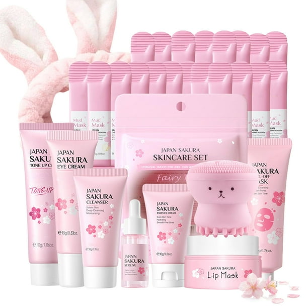 Set de cuidado de la piel Evolvique Sakura para niñas adolescentes de 10 a 12 años con 8 piezas