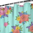 thumbnail image 3 of Pioneer Flower Floral Print Pattern Shower Curtain 84"x72", Bathroom Decorative Shower Curtain Set with 12 Hooks, Waterproof Washable, 3 of 6